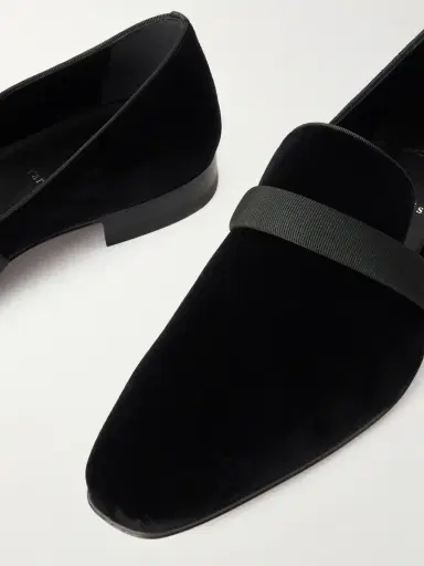Christian Louboutin Dandydeco Grosgrain-Trimmed Velour Loafers - Men | Thumbnail 5 Christian Louboutin Dandydeco Grosgrain-Trimmed Velour Loafers - Men | Thumbnail 5
