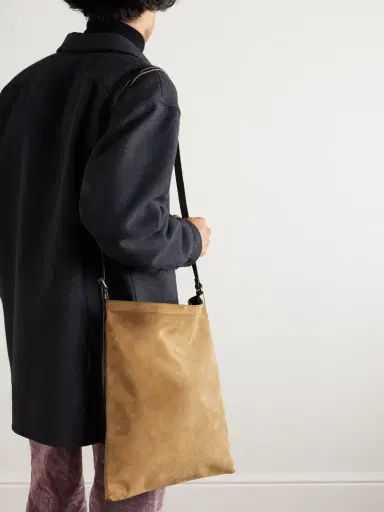 Dries Van Noten Leather-Trimmed Suede Messenger Bag - Men | Thumbnail 2 Dries Van Noten Leather-Trimmed Suede Messenger Bag - Men | Thumbnail 2