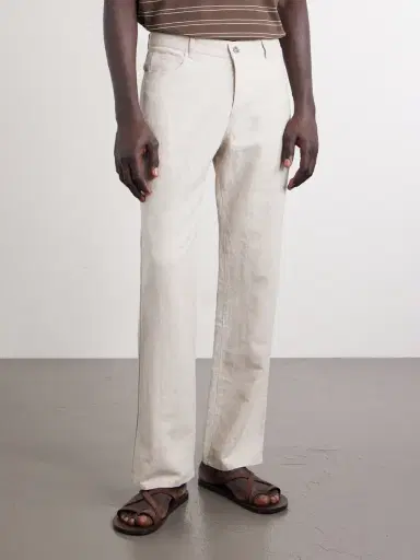 MR P. Edward Straight-Leg Linen and Cotton-Blend Trousers - Men | Thumbnail 3 MR P. Edward Straight-Leg Linen and Cotton-Blend Trousers - Men | Thumbnail 3