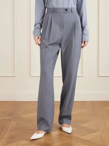 The Row Ragnar Pleated Wool Straight-leg Pants | Thumbnail 3 The Row Ragnar Pleated Wool Straight-leg Pants | Thumbnail 3