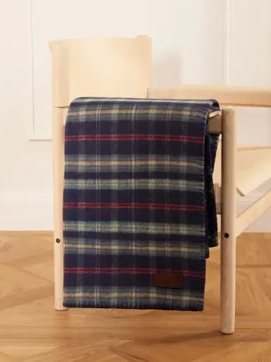 Ralph Lauren Home Georgia Leather-trimmed Whipstitched Checked Wool And Cashmere-blend Blanket | Thumbnail 1 Ralph Lauren Home Georgia Leather-trimmed Whipstitched Checked Wool And Cashmere-blend Blanket | Thumbnail 1