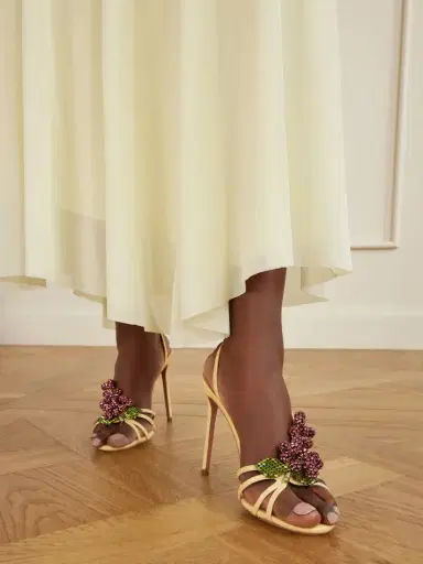Aquazzura Raspberry Punch 105 Embellished Raffia Slingback Sandals | Thumbnail 2 Aquazzura Raspberry Punch 105 Embellished Raffia Slingback Sandals | Thumbnail 2