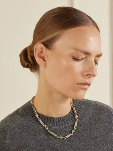 Lucy Delius Double Diamond Stirrup Rhodium-plated 14-karat Gold Diamond Necklace | Thumbnail 2 Lucy Delius Double Diamond Stirrup Rhodium-plated 14-karat Gold Diamond Necklace | Thumbnail 2