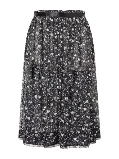 R13 Satin-trimmed Printed Lace Midi Skirt | Thumbnail 1 R13 Satin-trimmed Printed Lace Midi Skirt | Thumbnail 1