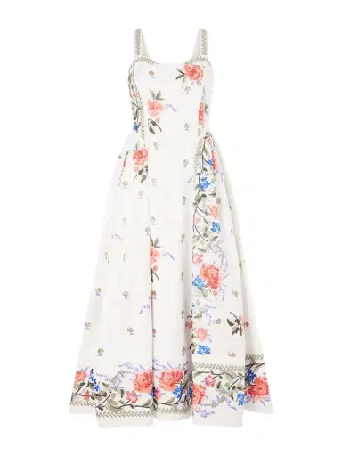 Erdem Pleated Embroidered Cotton-faille Midi Dress | Thumbnail 1 Erdem Pleated Embroidered Cotton-faille Midi Dress | Thumbnail 1