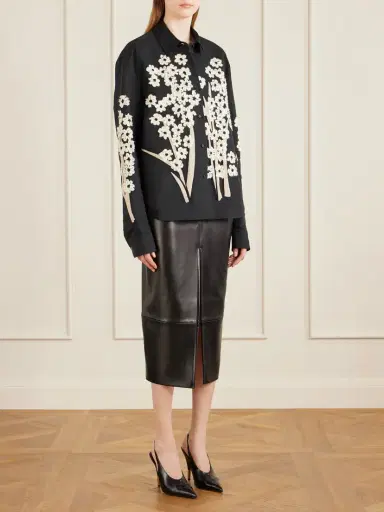 Khaite Argo Appliquéd Silk And Cotton-blend Blouse | Thumbnail 2 Khaite Argo Appliquéd Silk And Cotton-blend Blouse | Thumbnail 2