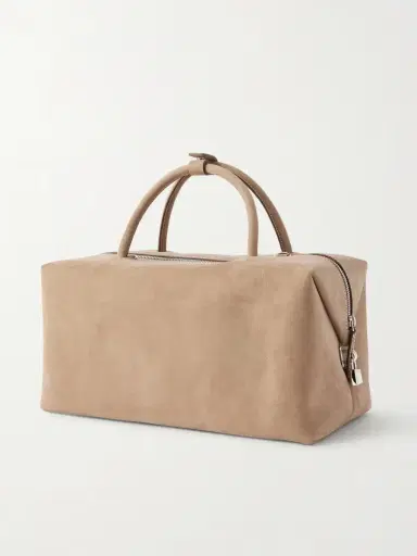 Max Mara Leather-trimmed Nubuck Tote | Thumbnail 4 Max Mara Leather-trimmed Nubuck Tote | Thumbnail 4