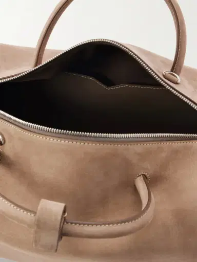 Max Mara Leather-trimmed Nubuck Tote | Thumbnail 6 Max Mara Leather-trimmed Nubuck Tote | Thumbnail 6