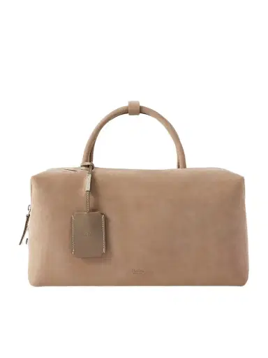 Max Mara Leather-trimmed Nubuck Tote | Thumbnail 1 Max Mara Leather-trimmed Nubuck Tote | Thumbnail 1