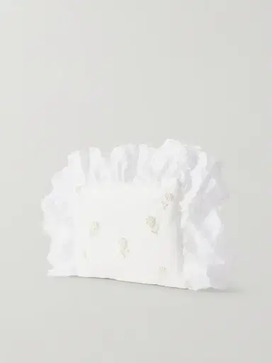 Simone Rocha Pillowcase Broderie Anglaise-trimmed Embellished Embroidered Twill Clutch | Thumbnail 4 Simone Rocha Pillowcase Broderie Anglaise-trimmed Embellished Embroidered Twill Clutch | Thumbnail 4