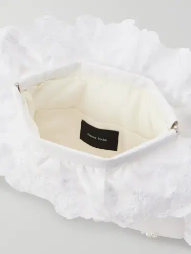 Simone Rocha Pillowcase Broderie Anglaise-trimmed Embellished Embroidered Twill Clutch | Thumbnail 6 Simone Rocha Pillowcase Broderie Anglaise-trimmed Embellished Embroidered Twill Clutch | Thumbnail 6