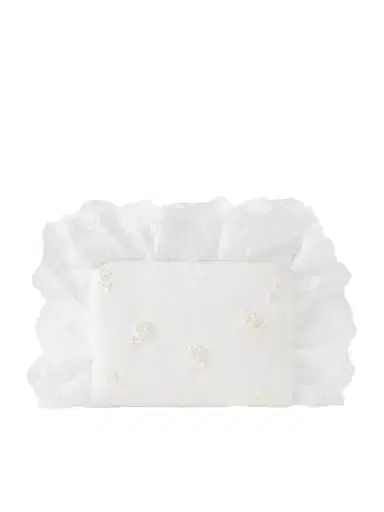 Simone Rocha Pillowcase Broderie Anglaise-trimmed Embellished Embroidered Twill Clutch | Thumbnail 1 Simone Rocha Pillowcase Broderie Anglaise-trimmed Embellished Embroidered Twill Clutch | Thumbnail 1