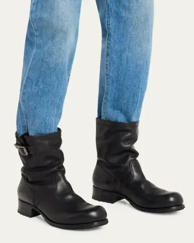 Prada Men's Leather Mid-Calf Boots | Thumbnail 2 Prada Men's Leather Mid-Calf Boots | Thumbnail 2