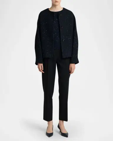 Kiton Paillette Tweed Collarless Jacket | Thumbnail 6 Kiton Paillette Tweed Collarless Jacket | Thumbnail 6