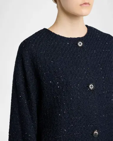 Kiton Paillette Tweed Collarless Jacket | Thumbnail 9 Kiton Paillette Tweed Collarless Jacket | Thumbnail 9