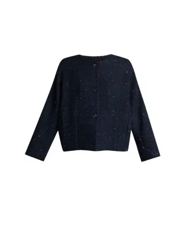 Kiton Paillette Tweed Collarless Jacket | Thumbnail 1 Kiton Paillette Tweed Collarless Jacket | Thumbnail 1