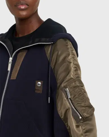 SACAI Mixed-Media Zip Hooded Jacket | Thumbnail 16 SACAI Mixed-Media Zip Hooded Jacket | Thumbnail 16