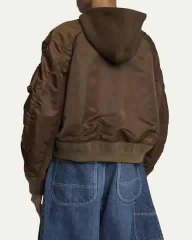 SACAI Mixed-Media Zip Hooded Jacket | Thumbnail 7 SACAI Mixed-Media Zip Hooded Jacket | Thumbnail 7