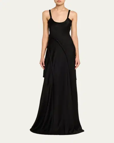 Jason Wu Collection Sleeveless Crepe Back Satin Bias Slip Gown With Slit | Thumbnail 2 Jason Wu Collection Sleeveless Crepe Back Satin Bias Slip Gown With Slit | Thumbnail 2