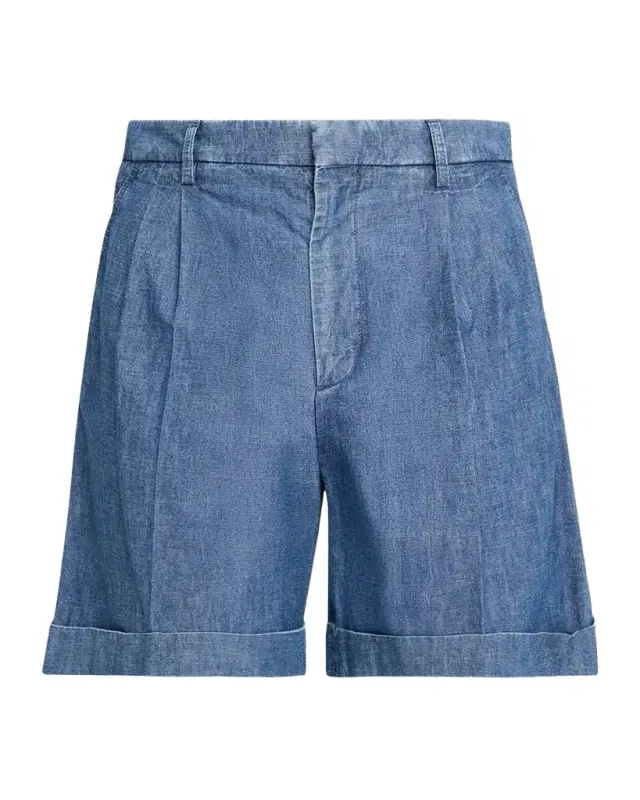 Men 's Crochet-Trim Denim Shorts Men 's Crochet-Trim Denim Shorts