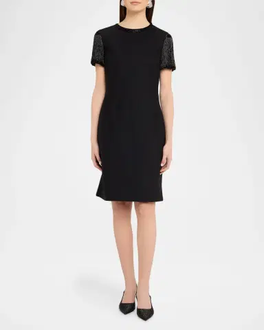 Oscar de la Renta Bugle Bead Embroidered Cocktail Dress | Thumbnail 2 Oscar de la Renta Bugle Bead Embroidered Cocktail Dress | Thumbnail 2