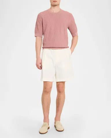 Dolce & Gabbana Men's Cotton Jacquard Knit Short-Sleeve Sweater | Thumbnail 2 Dolce & Gabbana Men's Cotton Jacquard Knit Short-Sleeve Sweater | Thumbnail 2