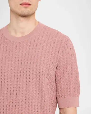 Dolce & Gabbana Men's Cotton Jacquard Knit Short-Sleeve Sweater | Thumbnail 5 Dolce & Gabbana Men's Cotton Jacquard Knit Short-Sleeve Sweater | Thumbnail 5