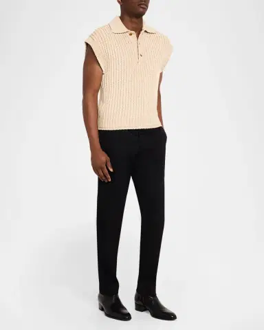 Dolce & Gabbana en's Cotton Rib Half-Placket Sweater Vest | Thumbnail 2 Dolce & Gabbana en's Cotton Rib Half-Placket Sweater Vest | Thumbnail 2