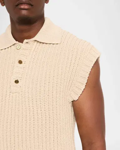 Dolce & Gabbana en's Cotton Rib Half-Placket Sweater Vest | Thumbnail 5 Dolce & Gabbana en's Cotton Rib Half-Placket Sweater Vest | Thumbnail 5