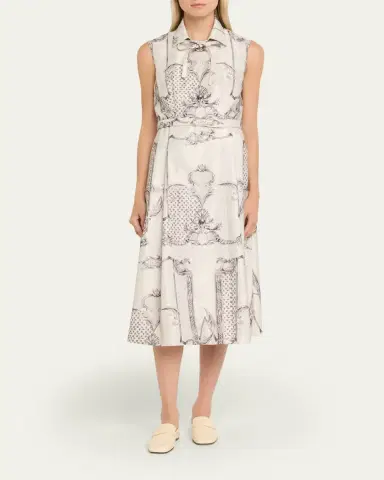 Max Mara Sleeveless Paisley-Print Midi Dress | Thumbnail 7 Max Mara Sleeveless Paisley-Print Midi Dress | Thumbnail 7