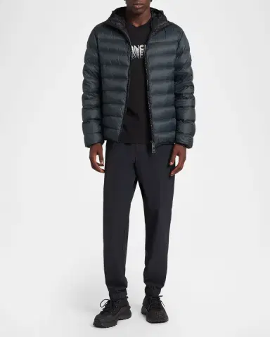 Moncler Men's Alrai Quilted Down Hooded Full-Zip Jacket | Thumbnail 2 Moncler Men's Alrai Quilted Down Hooded Full-Zip Jacket | Thumbnail 2