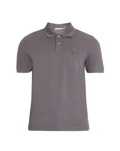 Moncler Men's Cotton Leather-Logo Polo Shirt | Thumbnail 1 Moncler Men's Cotton Leather-Logo Polo Shirt | Thumbnail 1