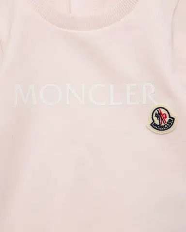 Moncler Boy's Logo Cotton Baby Grow Romper, Size 1M-18 | Thumbnail 2 Moncler Boy's Logo Cotton Baby Grow Romper, Size 1M-18 | Thumbnail 2