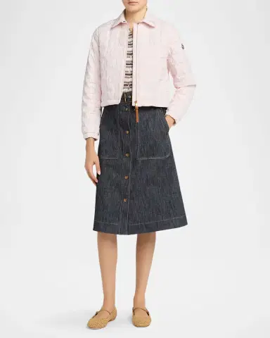 Moncler Floral-Quilted Cropped Down Jacket | Thumbnail 2 Moncler Floral-Quilted Cropped Down Jacket | Thumbnail 2