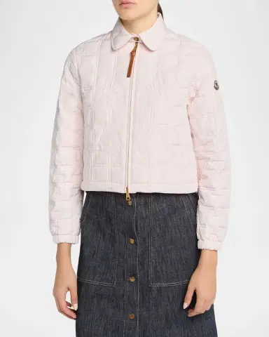 Moncler Floral-Quilted Cropped Down Jacket | Thumbnail 4 Moncler Floral-Quilted Cropped Down Jacket | Thumbnail 4