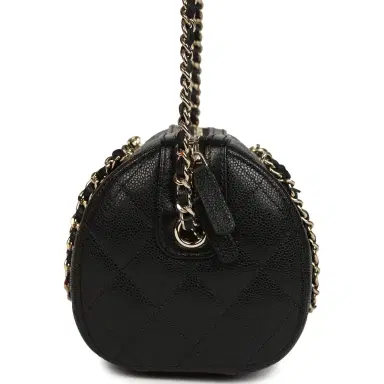 Chanel Chanel Mini Timeless Classic Barrel Bag with Chain Black Shiny Caviar Light Gold Hardware | Thumbnail 3 Chanel Chanel Mini Timeless Classic Barrel Bag with Chain Black Shiny Caviar Light Gold Hardware | Thumbnail 3