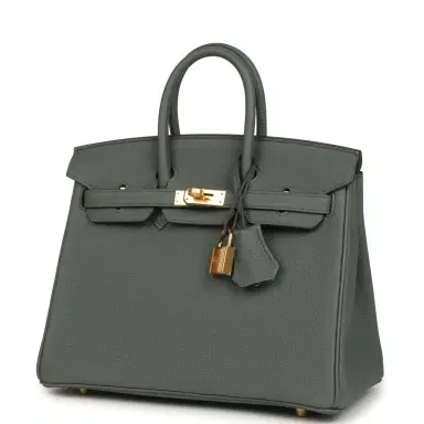 HERMÈS Hermes Birkin 25 Vert Amande Togo Gold Hardware | Thumbnail 3 HERMÈS Hermes Birkin 25 Vert Amande Togo Gold Hardware | Thumbnail 3