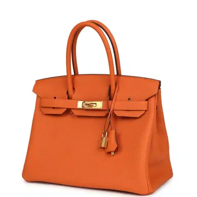 HERMÈS Hermes Birkin 30 Orange Togo Gold Hardware | Thumbnail 5 HERMÈS Hermes Birkin 30 Orange Togo Gold Hardware | Thumbnail 5
