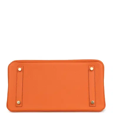HERMÈS Hermes Birkin 30 Orange Togo Gold Hardware | Thumbnail 6 HERMÈS Hermes Birkin 30 Orange Togo Gold Hardware | Thumbnail 6