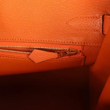 HERMÈS Hermes Birkin 30 Orange Togo Gold Hardware | Thumbnail 9 HERMÈS Hermes Birkin 30 Orange Togo Gold Hardware | Thumbnail 9