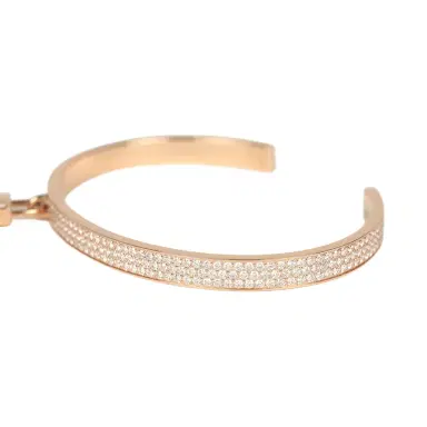 HERMÈS Hermes Kelly Cadenas Bangle XS Diamonds and 18K Rose Gold Hardware | Thumbnail 2 HERMÈS Hermes Kelly Cadenas Bangle XS Diamonds and 18K Rose Gold Hardware | Thumbnail 2