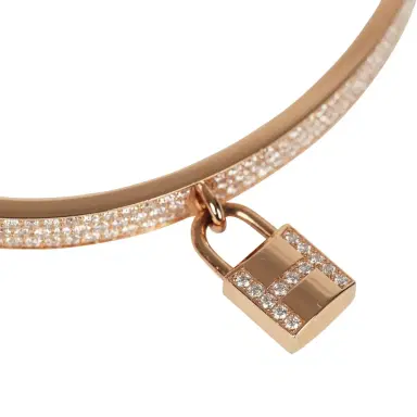 HERMÈS Hermes Kelly Cadenas Bangle XS Diamonds and 18K Rose Gold Hardware | Thumbnail 4 HERMÈS Hermes Kelly Cadenas Bangle XS Diamonds and 18K Rose Gold Hardware | Thumbnail 4