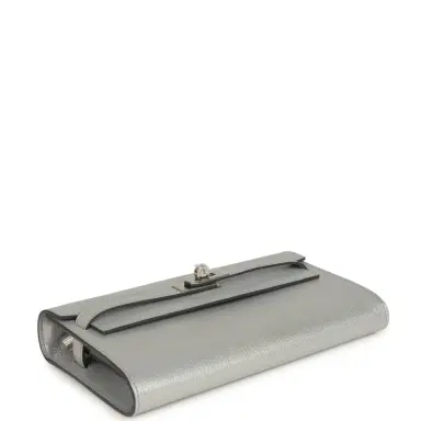 HERMÈS Hermes Kelly Wallet To Go Argent Chevre Chamkilight Palladium Hardware | Thumbnail 6 HERMÈS Hermes Kelly Wallet To Go Argent Chevre Chamkilight Palladium Hardware | Thumbnail 6