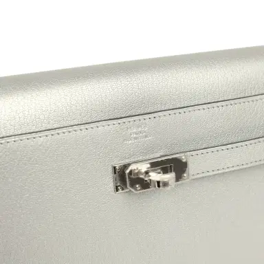 HERMÈS Hermes Kelly Wallet To Go Argent Chevre Chamkilight Palladium Hardware | Thumbnail 7 HERMÈS Hermes Kelly Wallet To Go Argent Chevre Chamkilight Palladium Hardware | Thumbnail 7