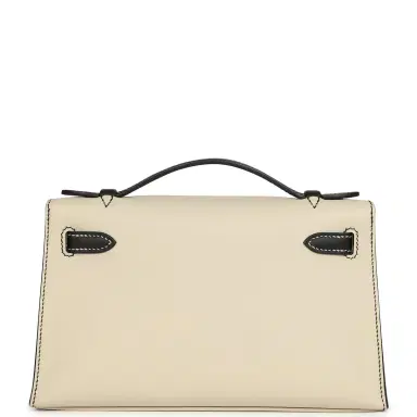 HERMÈS Hermes Special Order (HSS) Kelly Pochette Beton and Black Swift Palladium Hardware | Thumbnail 4 HERMÈS Hermes Special Order (HSS) Kelly Pochette Beton and Black Swift Palladium Hardware | Thumbnail 4