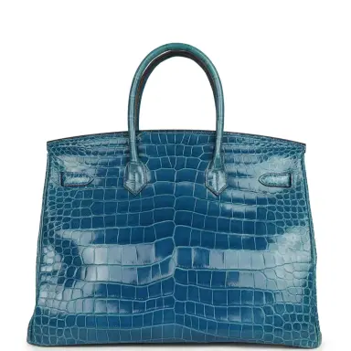 HERMÈS Pre-owned Hermes Birkin 35 Mykonos Shiny Porosus Crocodile Gold Hardware | Thumbnail 4 HERMÈS Pre-owned Hermes Birkin 35 Mykonos Shiny Porosus Crocodile Gold Hardware | Thumbnail 4