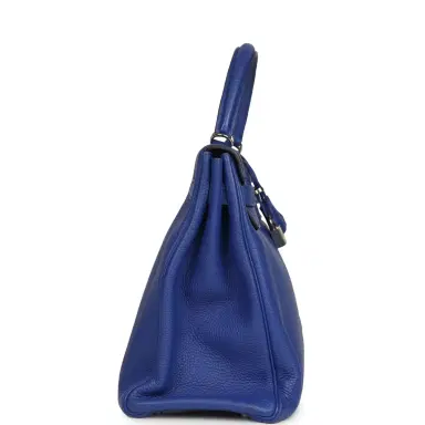 HERMÈS Pre-owned Hermes Kelly Retourne 35 Bleu Electric Togo Palladium Hardware | Thumbnail 3 HERMÈS Pre-owned Hermes Kelly Retourne 35 Bleu Electric Togo Palladium Hardware | Thumbnail 3