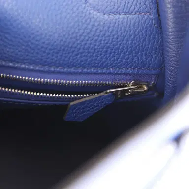 HERMÈS Pre-owned Hermes Kelly Retourne 35 Bleu Electric Togo Palladium Hardware | Thumbnail 9 HERMÈS Pre-owned Hermes Kelly Retourne 35 Bleu Electric Togo Palladium Hardware | Thumbnail 9