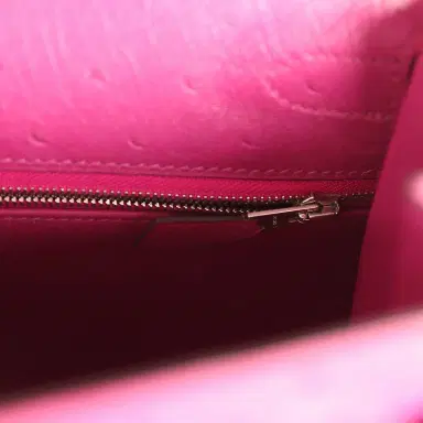 HERMÈS Pre-owned Hermes Kelly Sellier 28 Rose Poupre Ostrich Palladium Hardware | Thumbnail 9 HERMÈS Pre-owned Hermes Kelly Sellier 28 Rose Poupre Ostrich Palladium Hardware | Thumbnail 9