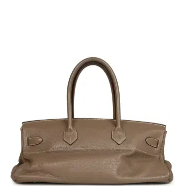 HERMÈS Vintage Hermes Shoulder Birkin 42 JPG Etoupe Clemence Palladium Hardware | Thumbnail 4 HERMÈS Vintage Hermes Shoulder Birkin 42 JPG Etoupe Clemence Palladium Hardware | Thumbnail 4
